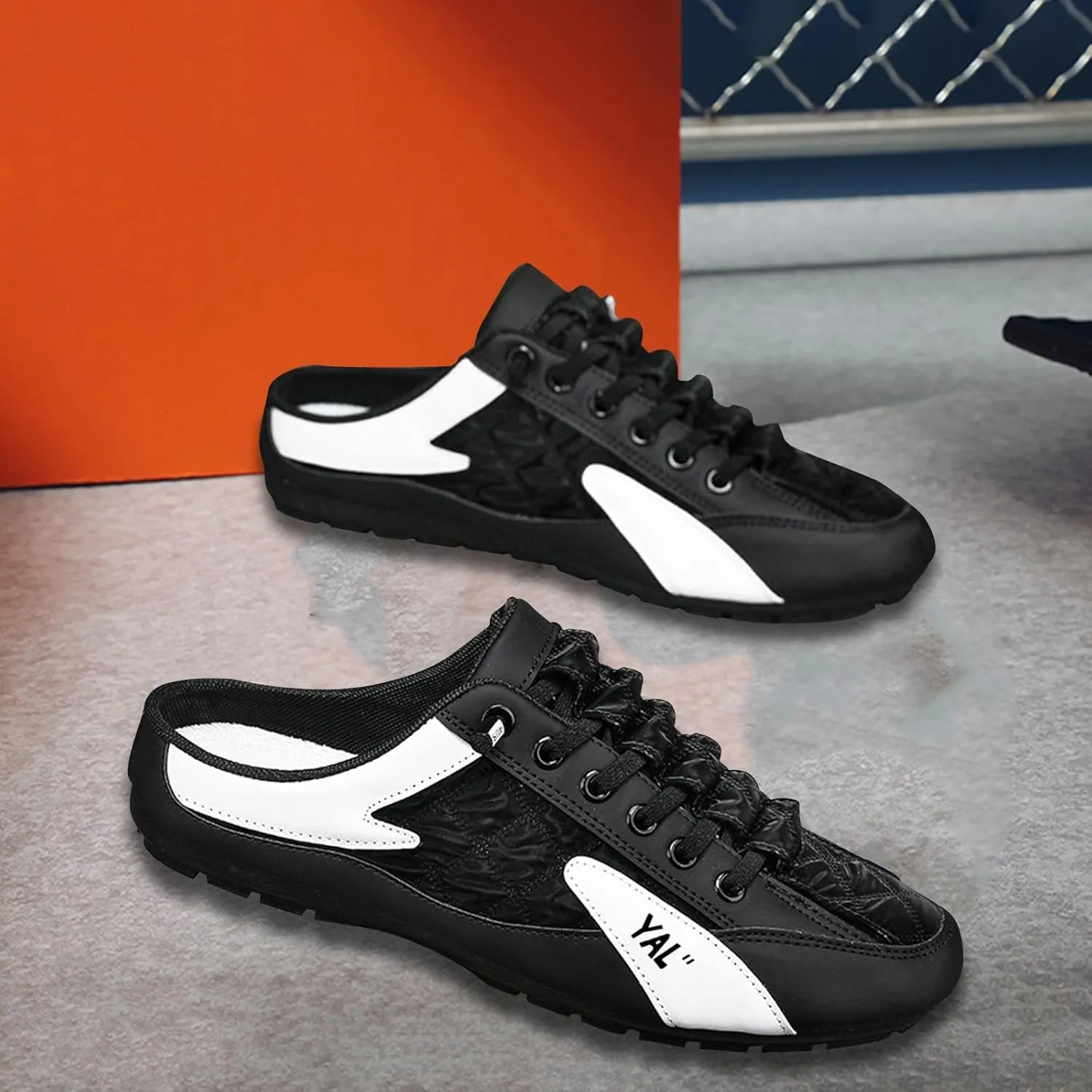 Men Slip on Mule Sneakers Men Clippers Fashion Lightweight Backless Sneakers Casual Sports Shoes Loafers for Trekking, Hiking, Trip, Pants, Kids