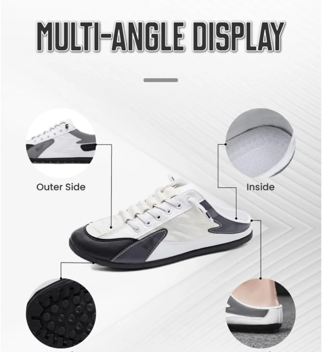 Men Slip on Mule Sneakers Men Slippers Casual Sports Shoes, Mesh Trendy Sneakers, Summer men's sports slippers