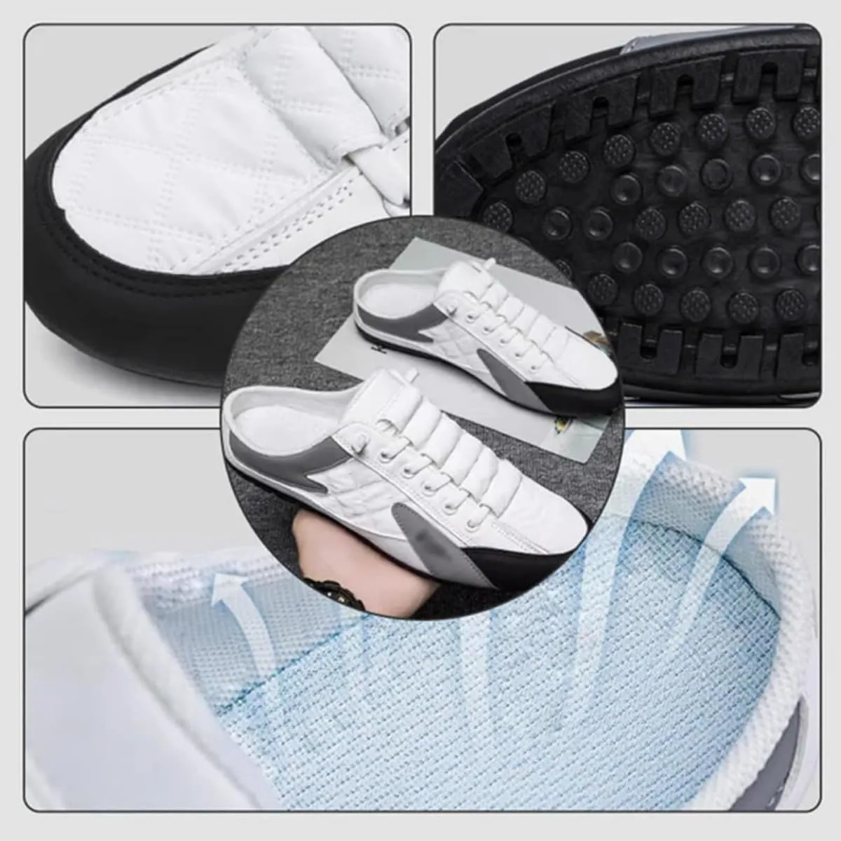 Men Slip on Mule Sneakers Men Slippers Casual Sports Shoes, Mesh Trendy Sneakers, Summer men's sports slippers