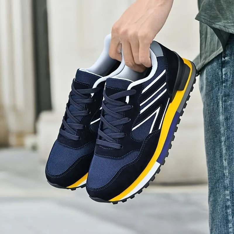 Men's All-Season Fashion Sneakers - Soft Sole, Non-Slip, Breathable Mesh, Casual Sneakers for Casual Attire & Outdoor Activities, Seasonal Fashion Shoes Trendy Casual Wear Robust Rubber Sole