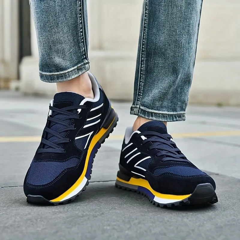 Men's All-Season Fashion Sneakers - Soft Sole, Non-Slip, Breathable Mesh, Casual Sneakers for Casual Attire & Outdoor Activities, Seasonal Fashion Shoes Trendy Casual Wear Robust Rubber Sole