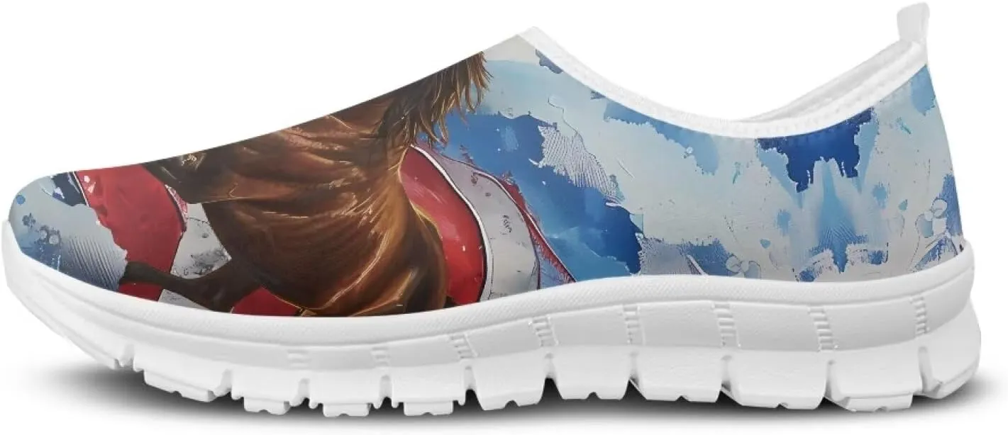 Men's Fashion Sneakers Slip On Walking Loafers Travel Shoes（White Sole）