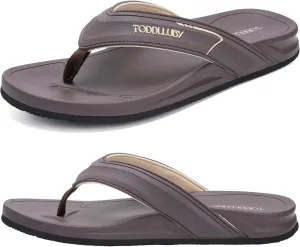 Mens Flip Flops With Arch Support Ultra Soft Cushion Footbed Durable Outsole Comfortable Summer Beach Thong Sandals Yoga Foam Cushion Slip on Slippers