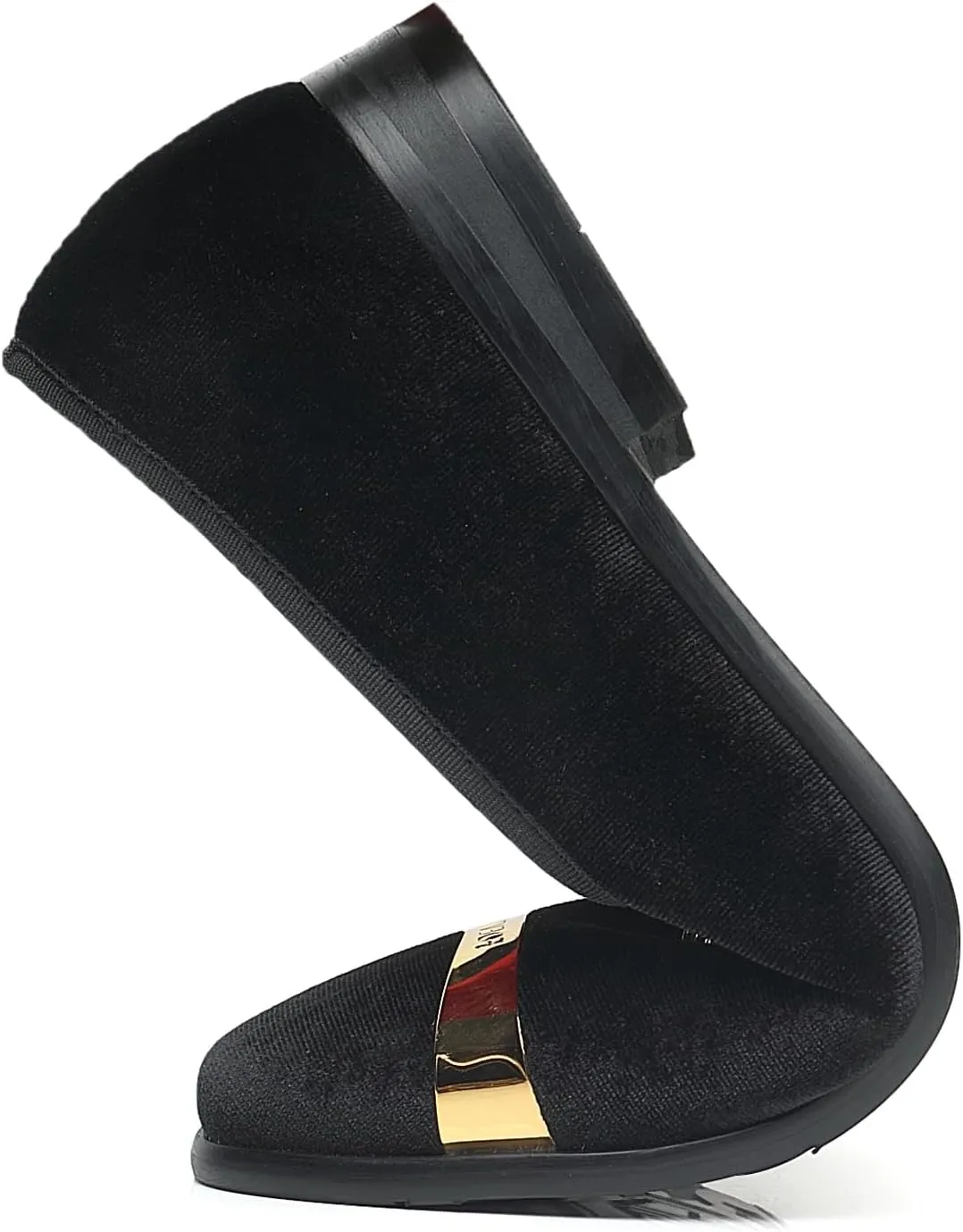 Men's Loafers Velvet Gold Buckle Fashion Handmade Party Wedding Prom Shoes