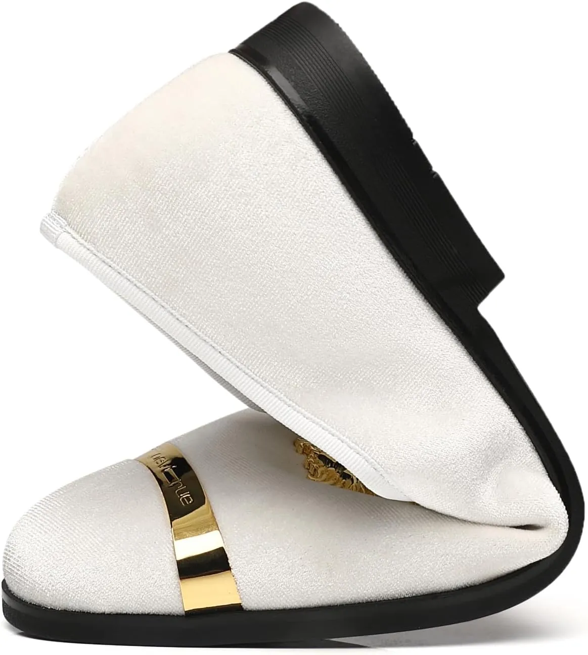 Men's Loafers Velvet Gold Buckle Fashion Handmade Party Wedding Prom Shoes