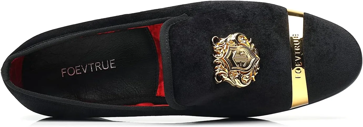 Men's Loafers Velvet Gold Buckle Fashion Handmade Party Wedding Prom Shoes