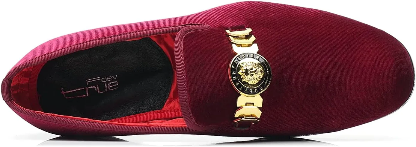 Men's Loafers Velvet Gold Buckle Fashion Handmade Party Wedding Prom Shoes