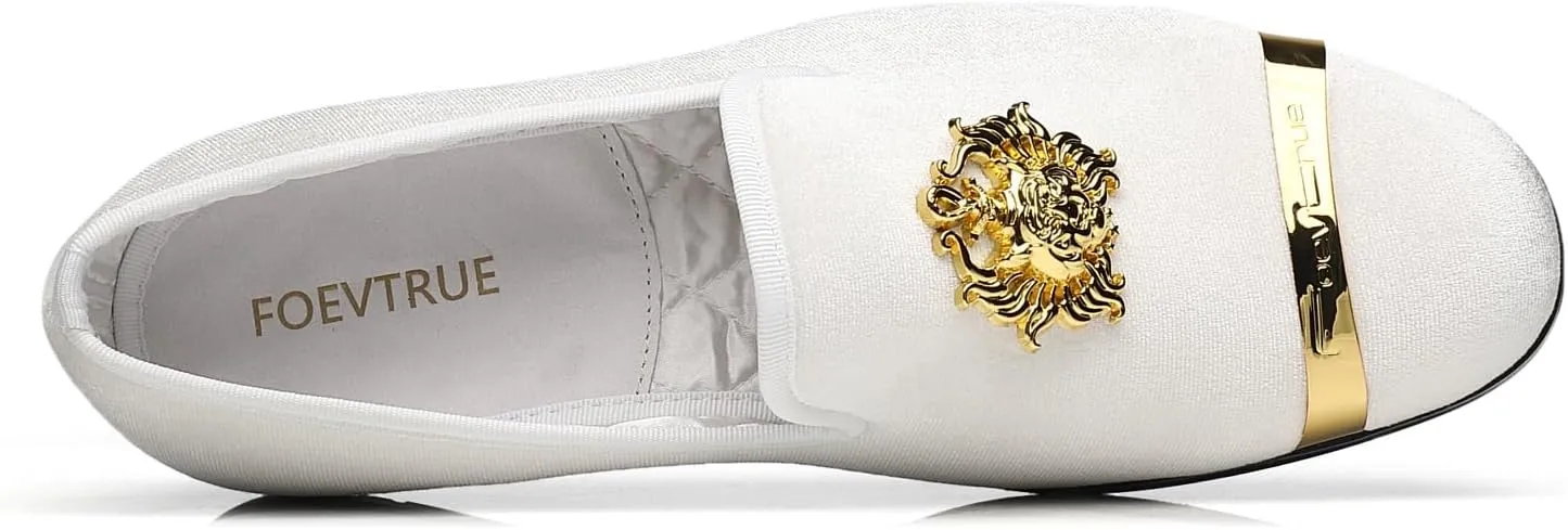 Men's Loafers Velvet Gold Buckle Fashion Handmade Party Wedding Prom Shoes