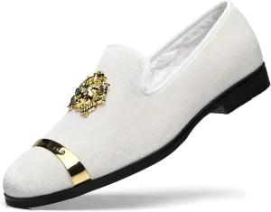 Men's Loafers Velvet Gold Buckle Fashion Handmade Party Wedding Prom Shoes
