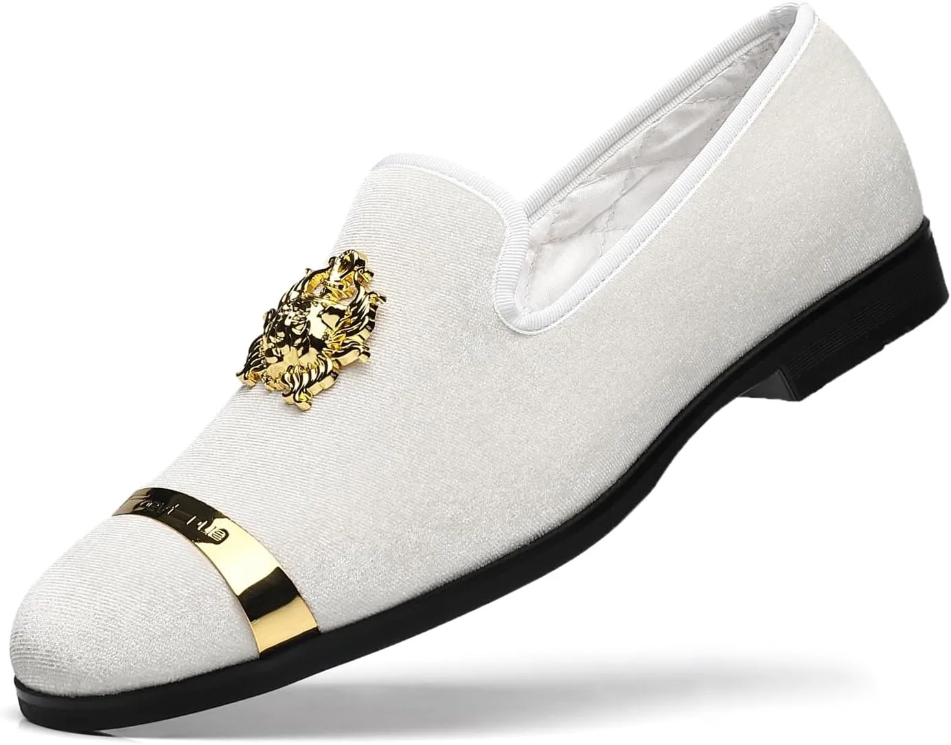 Men's Loafers Velvet Gold Buckle Fashion Handmade Party Wedding Prom Shoes