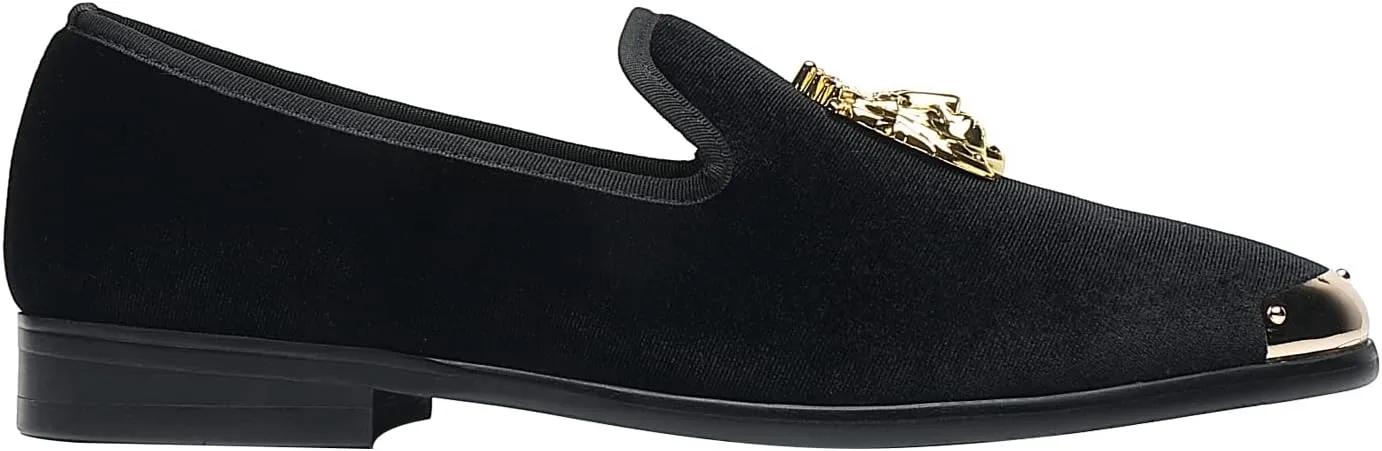 Men's Loafers Velvet Gold Buckle Party Prom Shoes