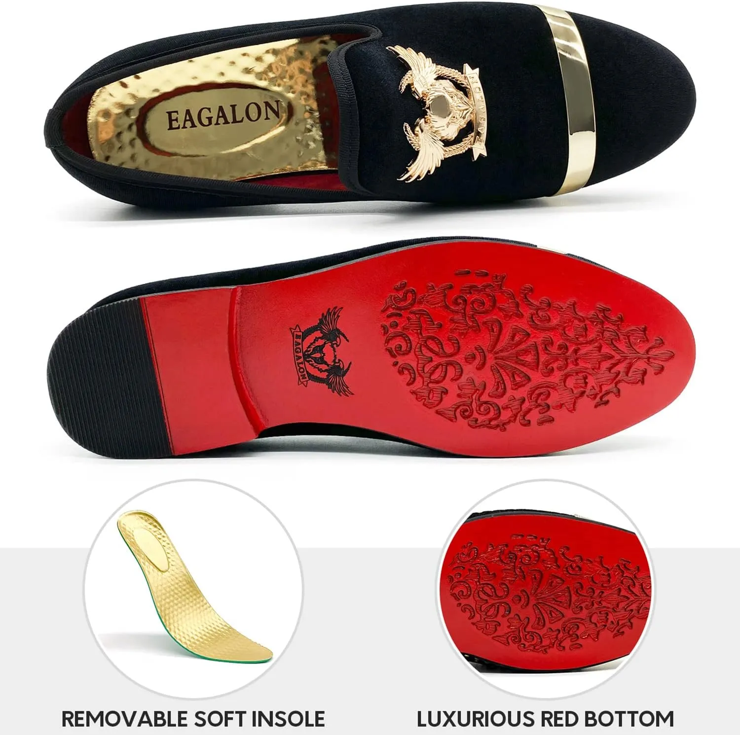 Men's Loafers Vintage Slip on Suede Dress Shoes Velvet Dress Loafers Size 7-13
