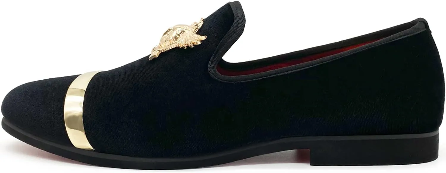 Men's Loafers Vintage Slip on Suede Dress Shoes Velvet Dress Loafers Size 7-13