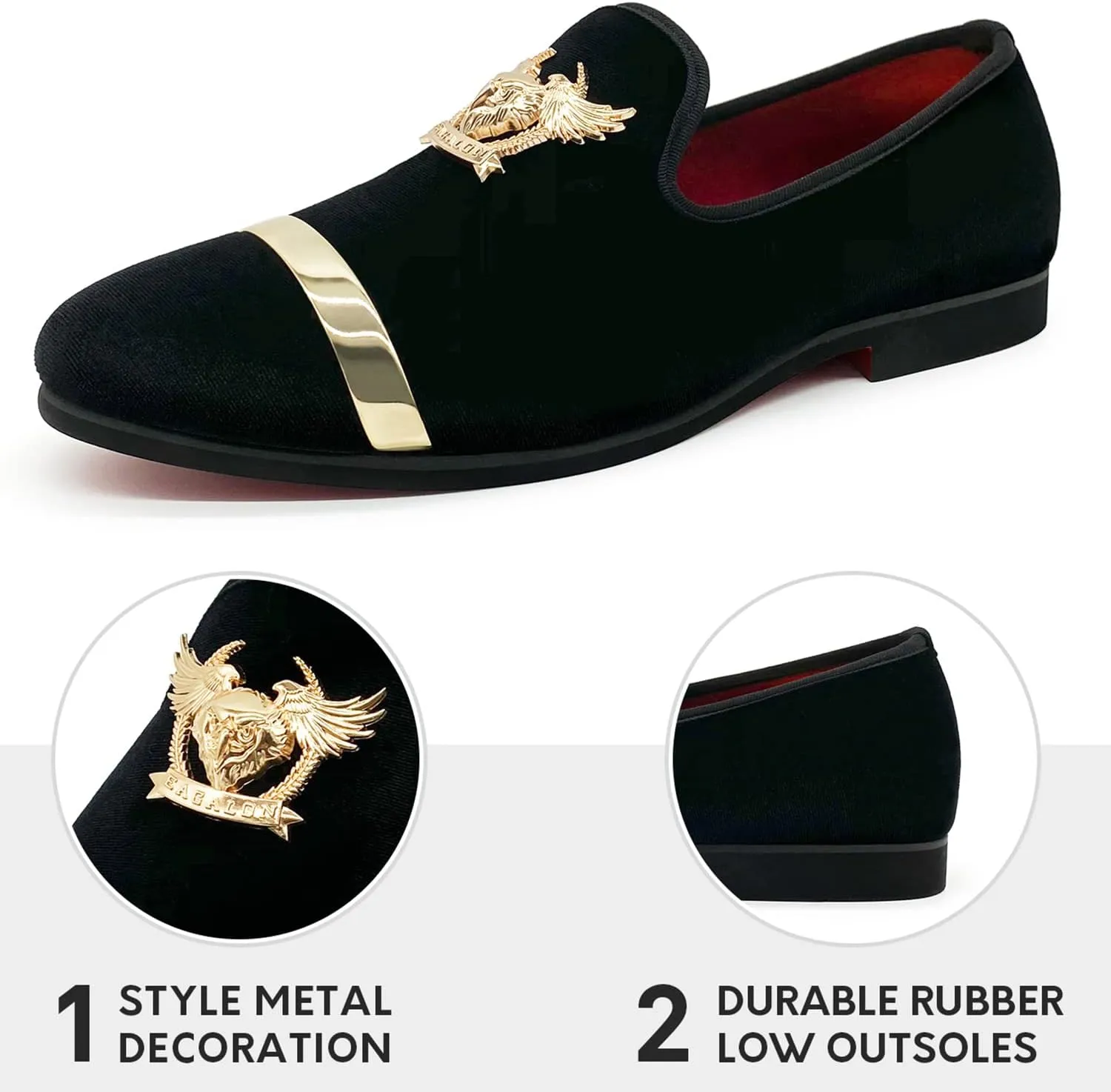 Men's Loafers Vintage Slip on Suede Dress Shoes Velvet Dress Loafers Size 7-13