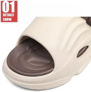 Men's Summer Flip Flops - Thick Soft Sole Slides, Non-Slip for Beach/Pool/Home, Outdoor Comfort Sandals
