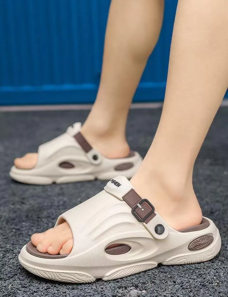 Men's Summer Flip Flops - Thick Soft Sole Slides, Non-Slip for Beach/Pool/Home, Outdoor Comfort Sandals