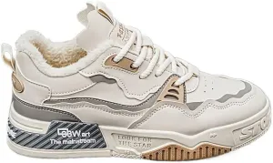 Men's Trendy Skateboard Sneakers - Versatile, Retro Style with Warm Fleece Lining for Fall/Winter | Casual & Casual Attire