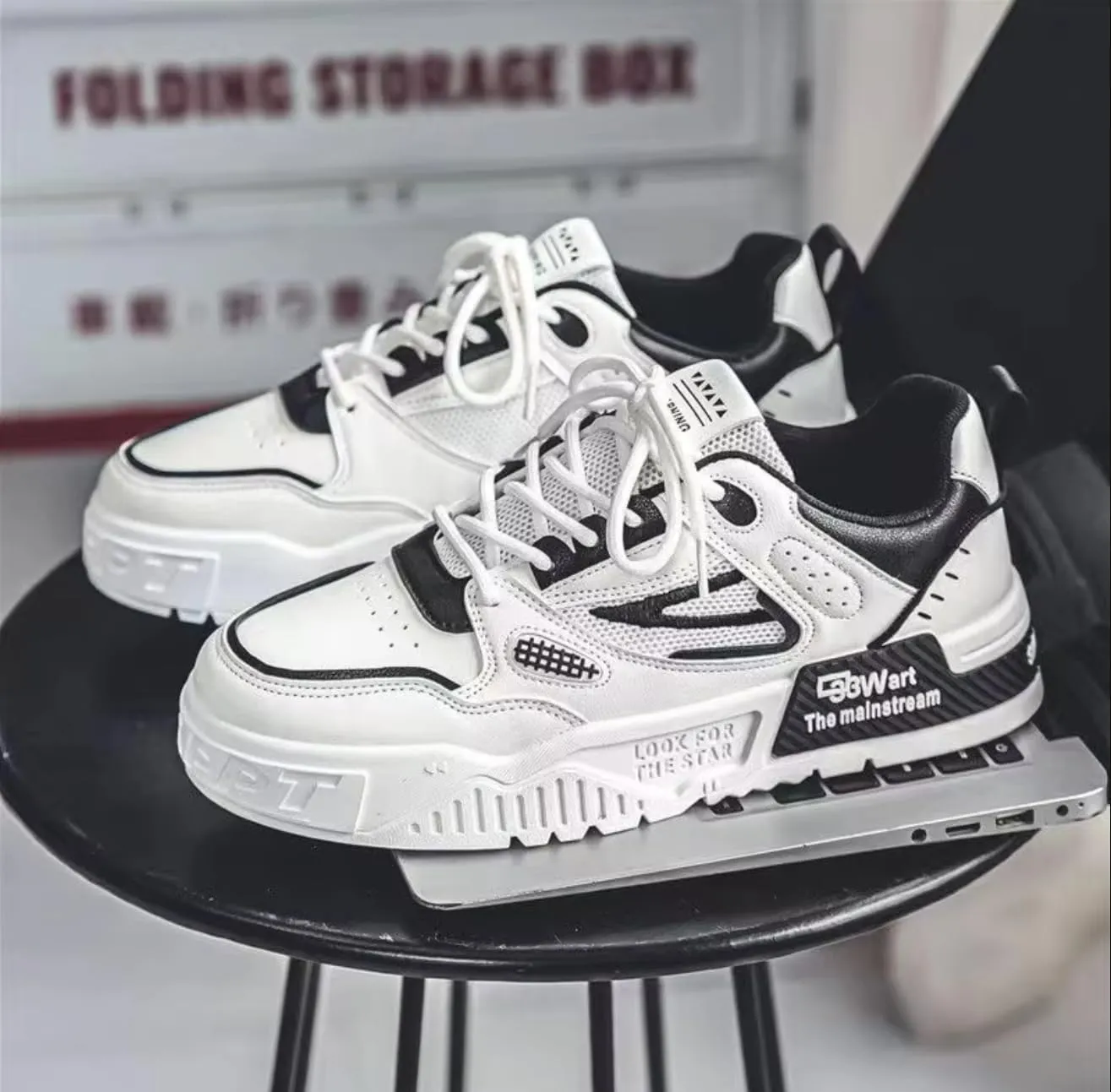 Men's Trendy Stylish Sneakers - Comfortable and Durable for Street Style and Skateboarding - Fashion Trendy Design
