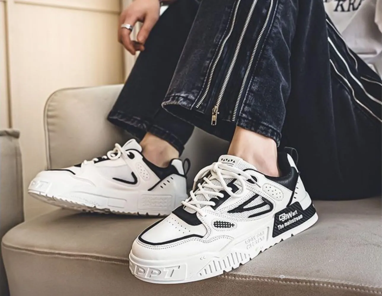 Men's Trendy Stylish Sneakers - Comfortable and Durable for Street Style and Skateboarding - Fashion Trendy Design