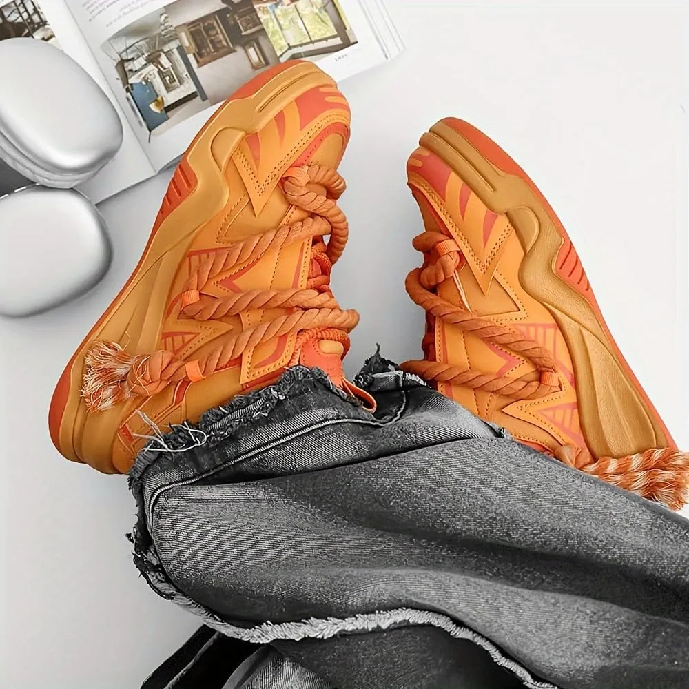 Men's Trendy Stylish Sneakers, Comfortable Wear-Resistant Skateboard Shoes for All Seasons, Street Style Footwear
