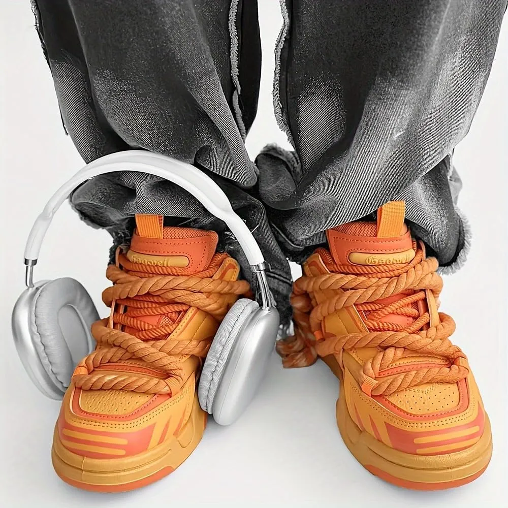 Men's Trendy Stylish Sneakers, Comfortable Wear-Resistant Skateboard Shoes for All Seasons, Street Style Footwear