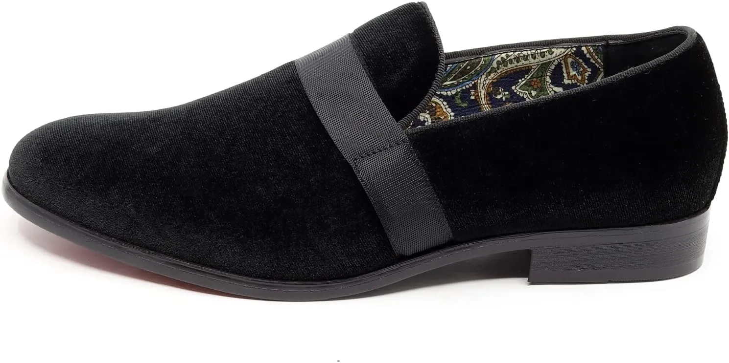 Men's Velvet Classic Smoking Slipper Tuxedo Loafer Slip On Shoe SM-08