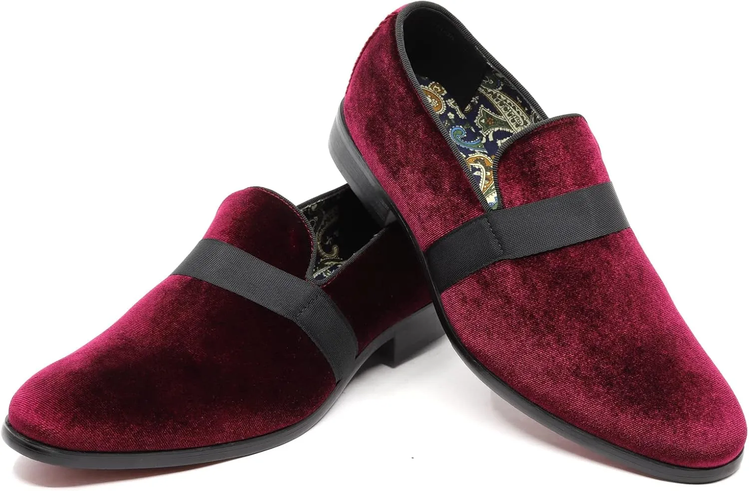 Men's Velvet Classic Smoking Slipper Tuxedo Loafer Slip On Shoe SM-08