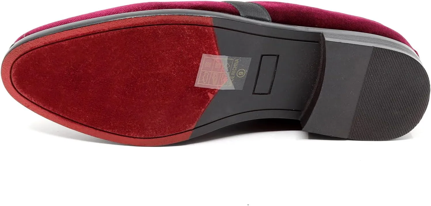 Men's Velvet Classic Smoking Slipper Tuxedo Loafer Slip On Shoe SM-08