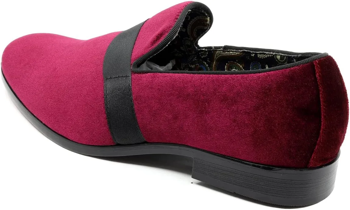 Men's Velvet Classic Smoking Slipper Tuxedo Loafer Slip On Shoe SM-08
