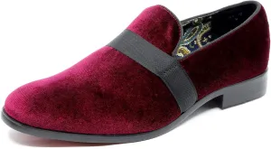 Men's Velvet Classic Smoking Slipper Tuxedo Loafer Slip On Shoe SM-08