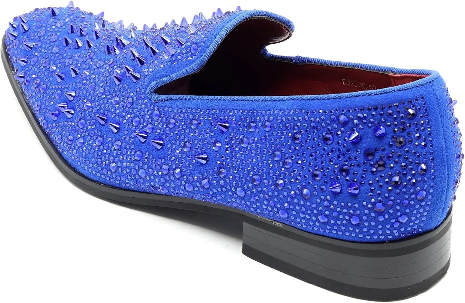 Men's Vintage Spike Rhinestone Designer Classic Smoking Dress Fashion Loafers Slip On Shoes EXOTIC-02