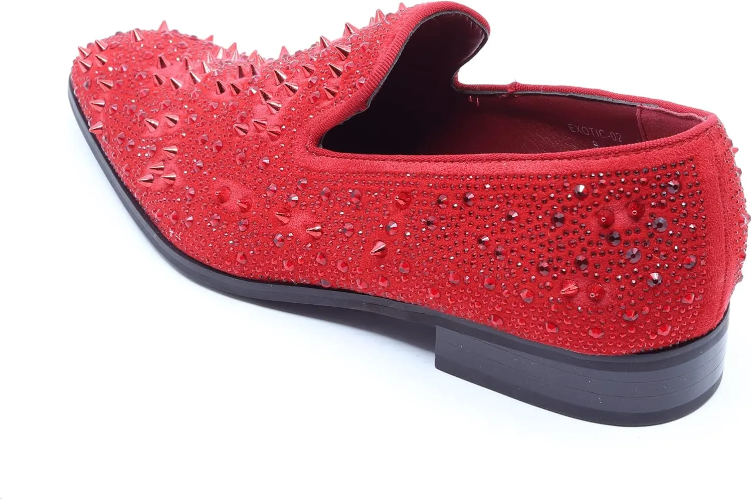 Men's Vintage Spike Rhinestone Designer Classic Smoking Dress Fashion Loafers Slip On Shoes EXOTIC-02