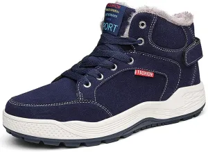 Mens Winter Snow Boots Fur Lined Waterproof Warm Sneaker Non-Slip High Top Outdoor Shoes