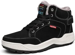 Mens Winter Snow Boots Fur Lined Waterproof Warm Sneaker Non-Slip High Top Outdoor Shoes