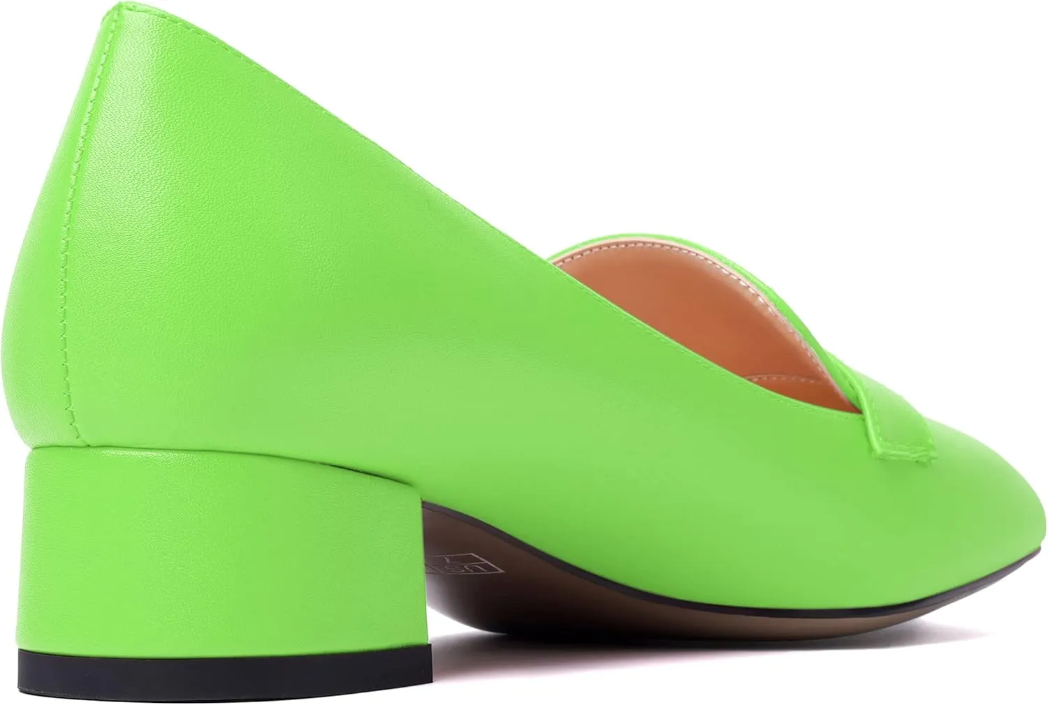 MERRORI Womens Matte Casual Office Slip On Square Toe Chunky Low Heel Loafers Shoes 0.5 Inch