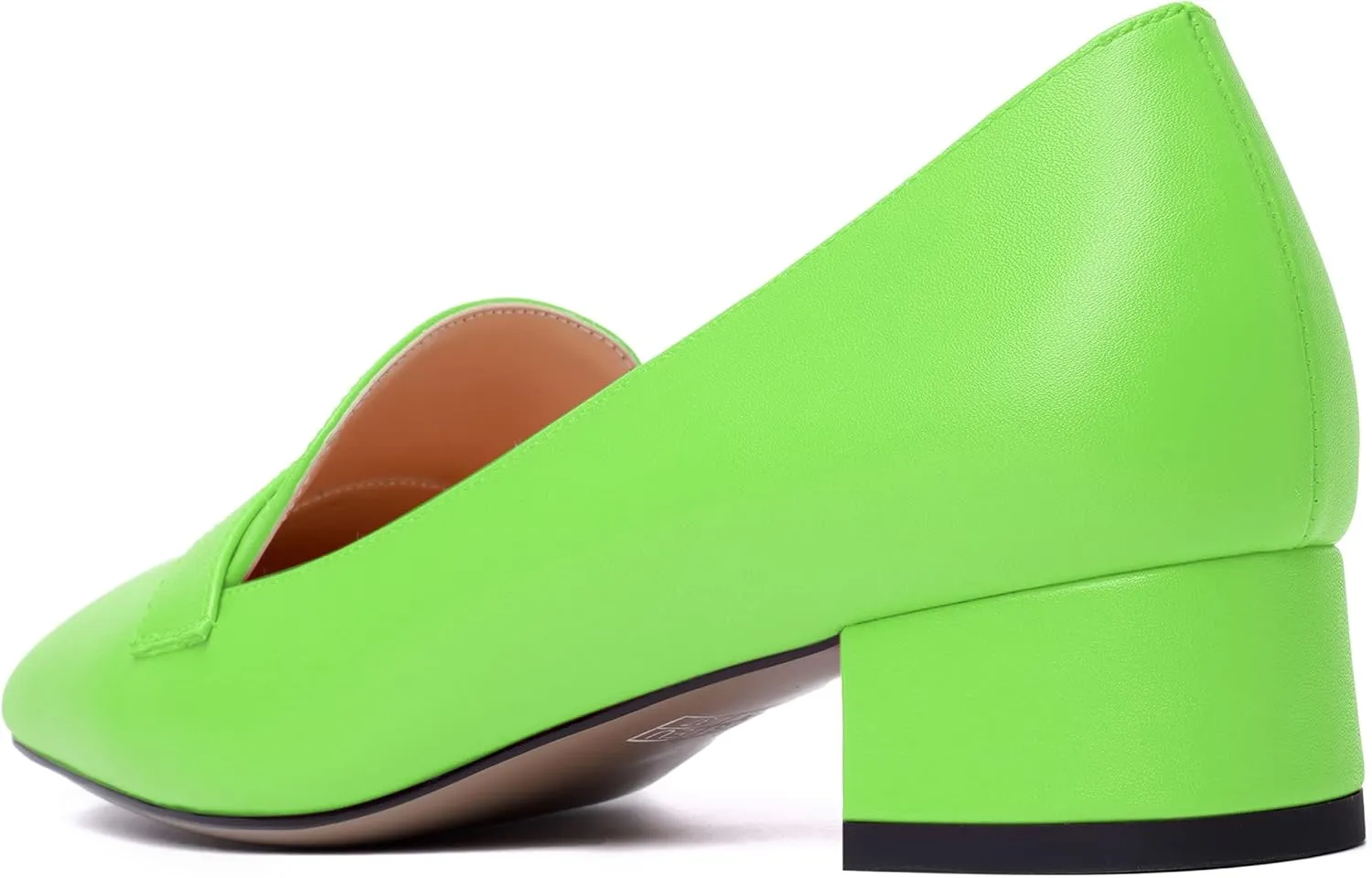 MERRORI Womens Matte Casual Office Slip On Square Toe Chunky Low Heel Loafers Shoes 0.5 Inch
