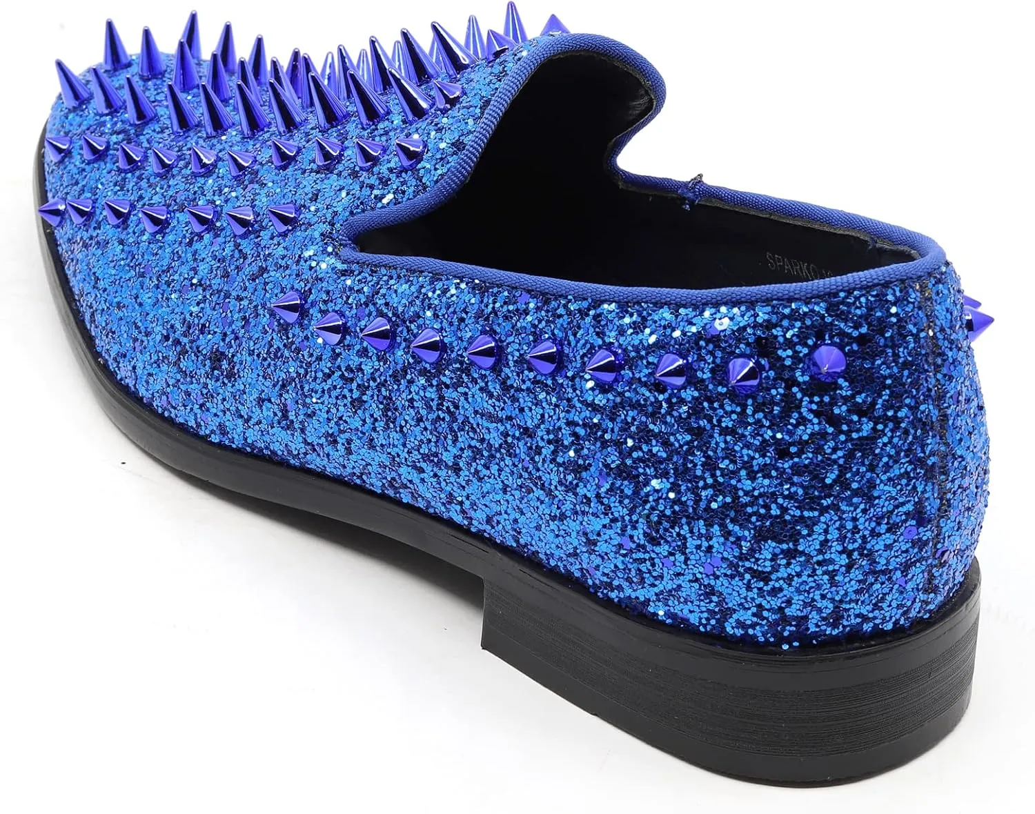 Metrocharm Men's Fashion Sparkly Smoking Spike Sequin Dress Tuxedo Loafers Slip On Shoes SM-16