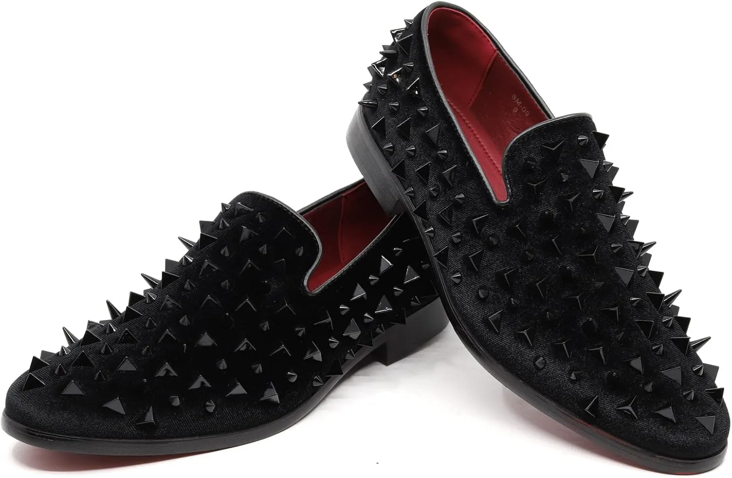 Metrocharm Men's Velvet Fashion Smoking Spike Slipper Dress Tuxedo Loafer Slip On Shoe SM-09