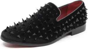 Metrocharm Men's Velvet Fashion Smoking Spike Slipper Dress Tuxedo Loafer Slip On Shoe SM-09