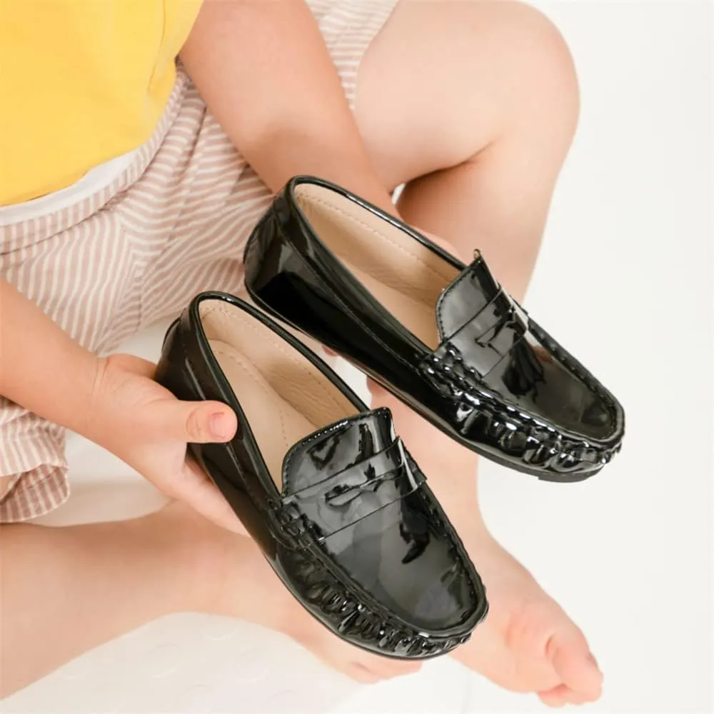 Miamooi Toddler Boys Girls Wedding Dress Shoes Little Kid Slip On Loafers School Uniform Moccasins Walking Shoe