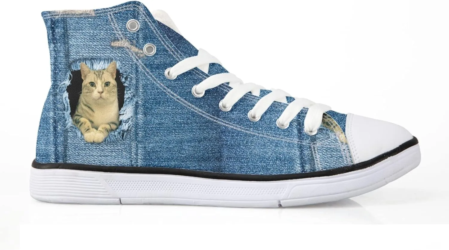 Micoklinlin Canvas Shoes for Women Novelty Girls High Top Canvas Sneakers Lace Ups Cute Animal Casual Teens Walking Shoes