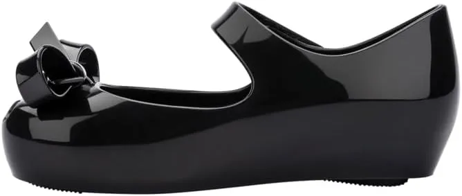 mini melissa Ultragirl Collection Mary Jane Flats for Toddlers and Babies - Comfortable & Cute Peep Toe Jelly Flat Shoes with Transparent Upper and Small Bow for Little Girls
