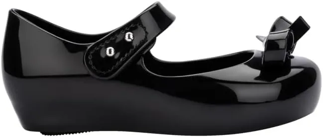 mini melissa Ultragirl Collection Mary Jane Flats for Toddlers and Babies - Comfortable & Cute Peep Toe Jelly Flat Shoes with Transparent Upper and Small Bow for Little Girls