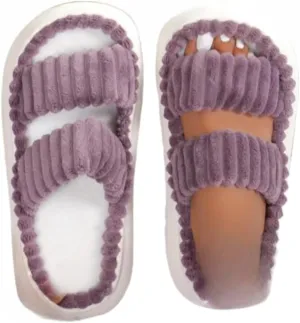 Minimalist Fluffy Slippers, Soft Comfort Warm Open Toe Bedroom Sandals for Gifts, Bedroom Slippers for Fall & Winter, Flats for Women 2025, Mother's Day Gifts