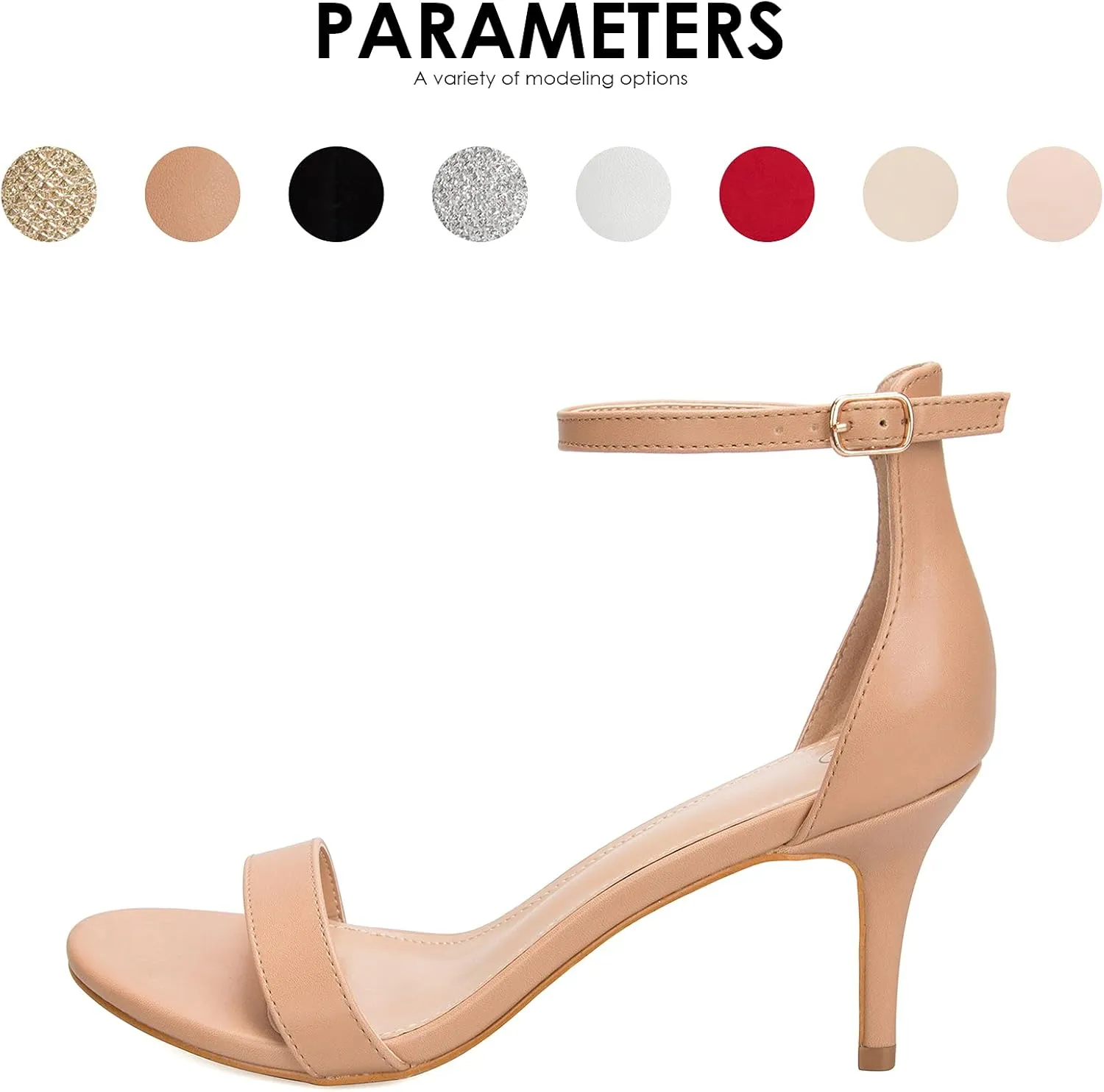 mysoft Women's Stilettos Classic Strappy Open Toe Pump Heel Sandals