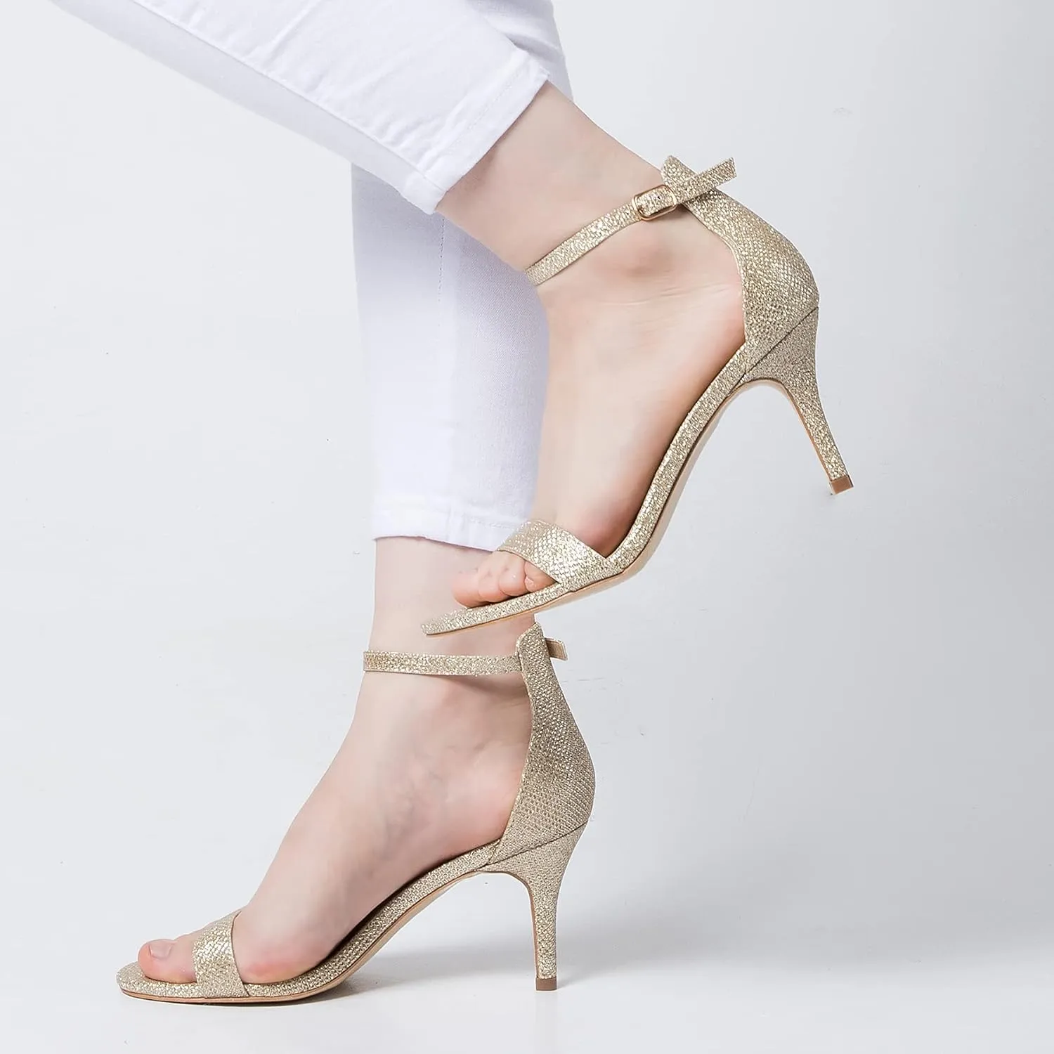 mysoft Women's Stilettos Classic Strappy Open Toe Pump Heel Sandals