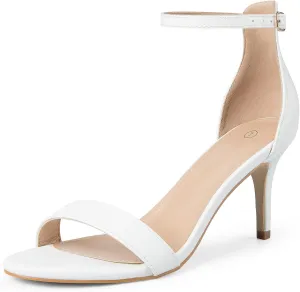 mysoft Women's Stilettos Classic Strappy Open Toe Pump Heel Sandals