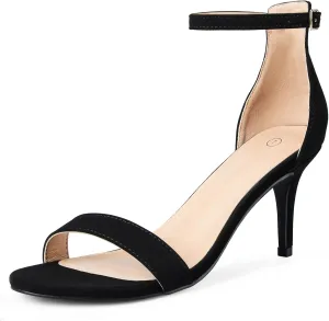 mysoft Women's Stilettos Classic Strappy Open Toe Pump Heel Sandals