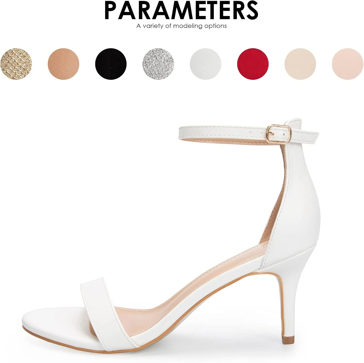 mysoft Women's Stilettos Classic Strappy Open Toe Pump Heel Sandals