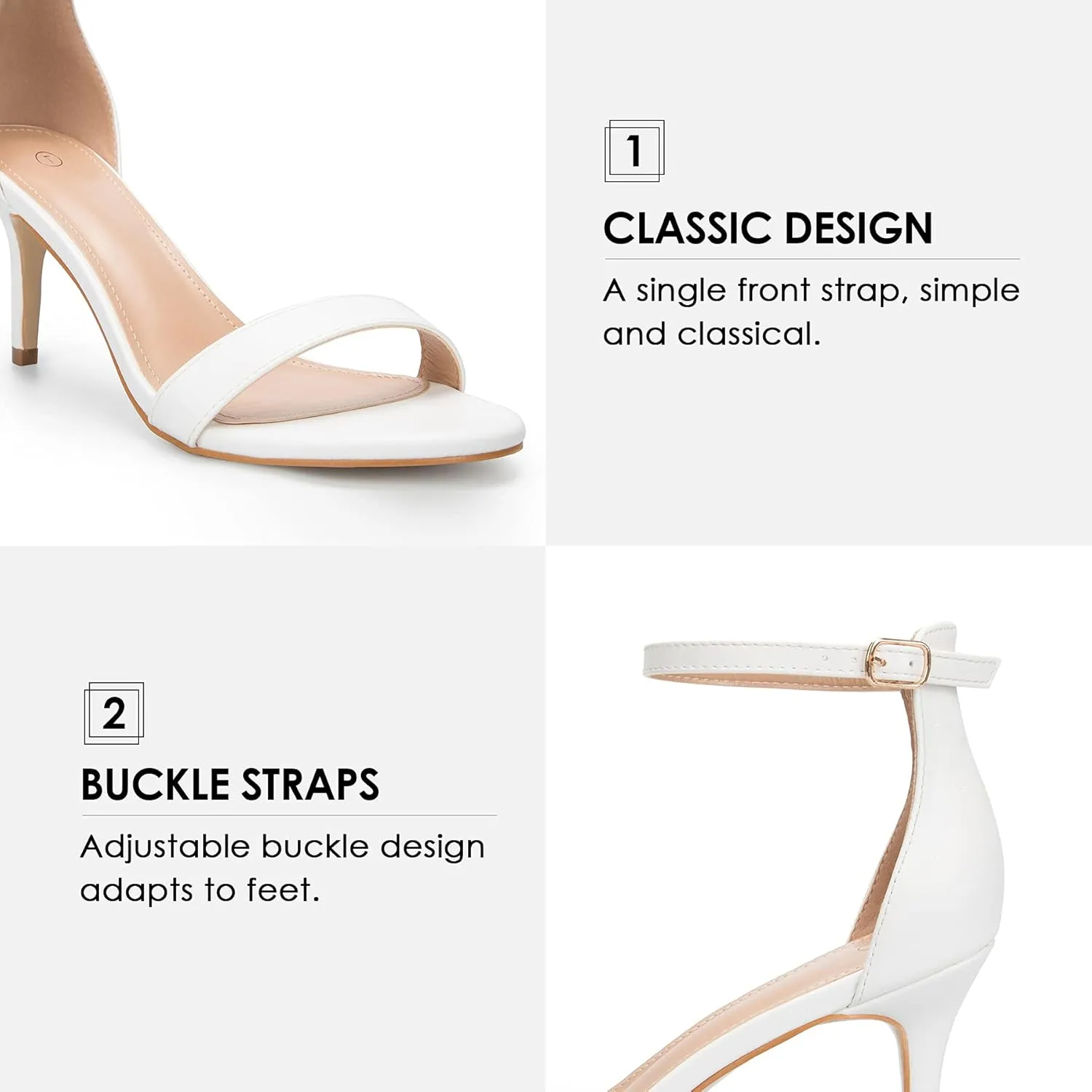 mysoft Women's Stilettos Classic Strappy Open Toe Pump Heel Sandals